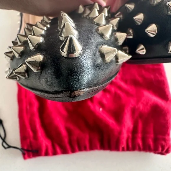 Christian Louboutin Black Spiked Heels - Picture 8 of 9